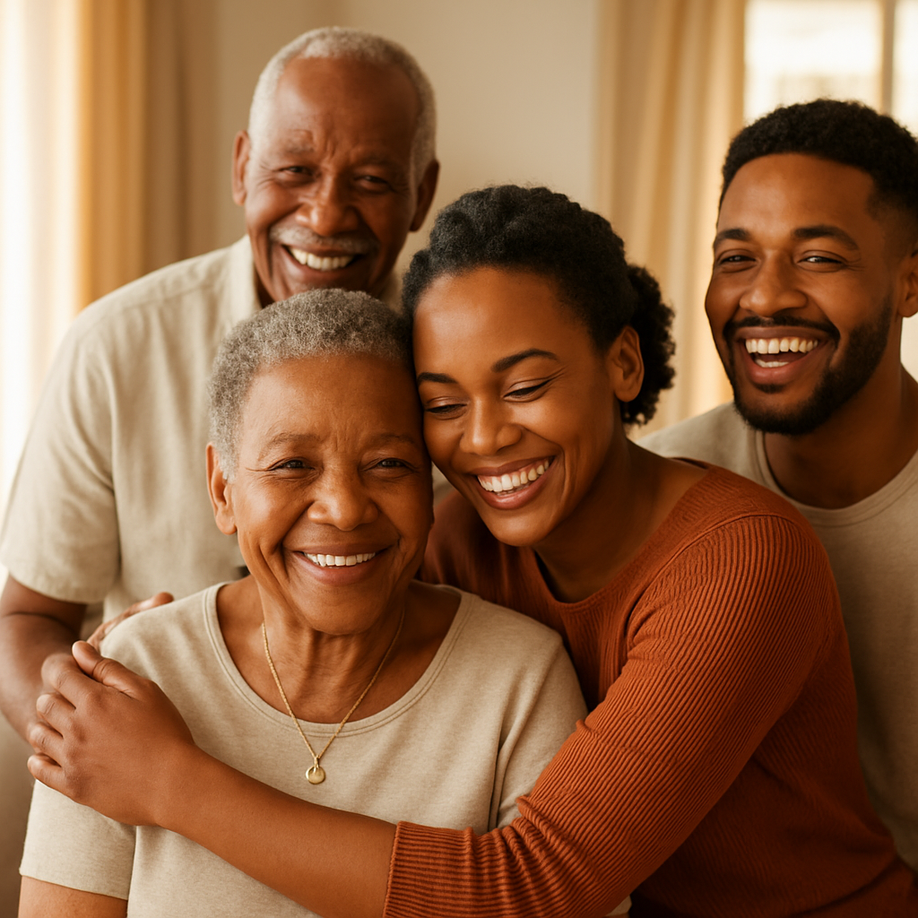 A family receiving care support