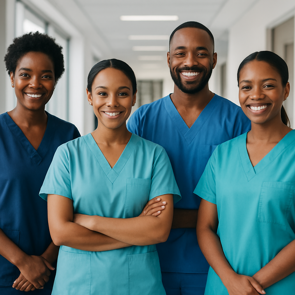 A diverse team of FlexyCare nurses and caregivers